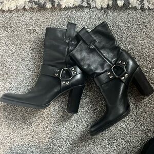 Steve Madden Leather Harness Boots
